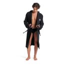 ARENA Team Stripe Robe Bademantel Black-White
