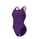 Tech Multi Solid Plum-BrightCoral Womens Arena Schwimmanzug