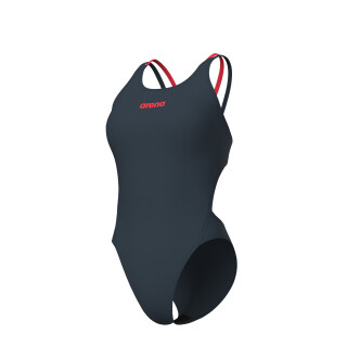 Tech Multi Solid Asphalt-BrightCoral Womens Arena Schwimmanzug
