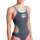 One Double Cross Back Asphalt Purple Turquoise Arena Schwimmanzug