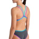 One Double Cross Back Asphalt Purple Turquoise Arena Schwimmanzug 42