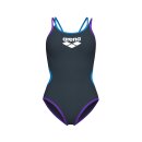 One Double Cross Back Asphalt Purple Turquoise Arena Schwimmanzug 42