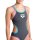 One Double Cross Back Asphalt Purple Turquoise Arena Schwimmanzug 42
