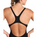 Pro Solid Black White Arena Womens Team Schwimmanzug