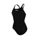 Pro Solid Black White Arena Womens Team Schwimmanzug
