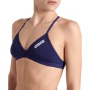 ARENA Solid Tie Back Top Navy White Bikinioberteil
