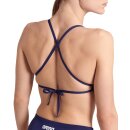 ARENA Solid Tie Back Top Navy White Bikinioberteil