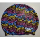 Speedo Badekappe Junior Slogan Silicone Cap Black Multi