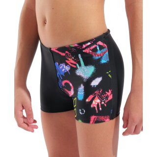 Boys Arena Graffiti Swim Short Black Multi