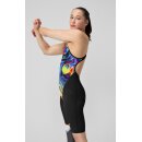 Fastskin Pure Valor 2.0 Openback Kneeskin Black Multi Wettkampfanzug