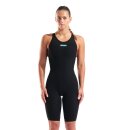 Powerskin Veloce Open Back Black Teal Arena Wettkampfanzug