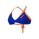 ARENA Solid Tie Back Top Neon Blue - Team Orange Bikinioberteil