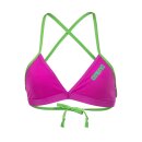 ARENA Solid Tie Back Top Very Fuchsia - Team Green Bikinioberteil