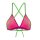 ARENA Solid Tie Back Top Very Fuchsia - Team Green Bikinioberteil