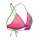 ARENA Solid Tie Back Top Very Fuchsia - Team Green Bikinioberteil