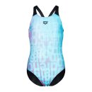 Arena Girl Multi Colors Swimsuit V Back Water - Multi Black