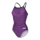 Snakeskin Lightdropback Arena Womens Schwimmanzug Black - Team Purple