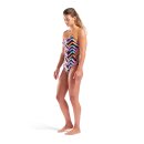 Arena Womens Texture Swimsuite Tie Back Multi Black - Orange
