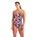 Arena Womens Texture Swimsuite Tie Back Multi Black - Orange