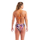 Arena Womens Texture Swimsuite Tie Back Multi Black - Orange