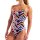 Arena Womens Texture Swimsuite Tie Back Multi Black - Orange
