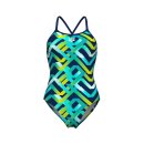 Arena Womens Texture Swimsuite Tie Back Multi Navy - Navy