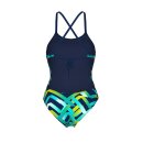 Arena Womens Texture Swimsuite Tie Back Multi Navy - Navy