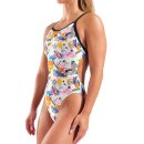 Arena Womens Collage Swimsuite xcriss cross White Multi - Black
