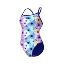 Arena Blurred Swimsuit Challenge Back Womens White Multi - Neon Blue