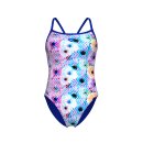 Arena Blurred Swimsuit Challenge Back Womens White Multi - Neon Blue