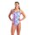 Arena Blurred Swimsuit Challenge Back Womens White Multi - Neon Blue