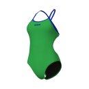 Arena Womens Swimsuite Tie Back Solid Team Green - Neon Blue