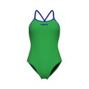 Arena Womens Swimsuite Tie Back Solid Team Green - Neon Blue