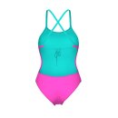 Arena Womens Swimsuite Tie Back Solid Shocking Pink - Water