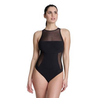 Arena Womens Mesh Panels Swimsuit Black