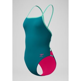 Speedo Ladies Club Training Tri Back Badeanzug Blaugrün