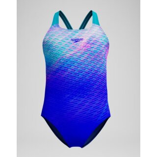 Speedo Girls Badeanzug Powerback Digital Blau Türkis