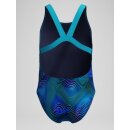 Speedo Girls Badeanzug Leaderback Digital Blau Türkis 164