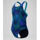 Speedo Girls Badeanzug Leaderback Digital Blau Türkis 164