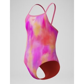 Speedo Girls Thinstrap Badeanzug Print Pink