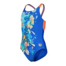 Arena Girl Painting Swimsuit V Back Neon Blue - Team Orange