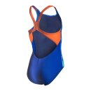 Arena Girl Painting Swimsuit V Back Neon Blue - Team Orange