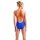 Arena Girl Painting Swimsuit V Back Neon Blue - Team Orange