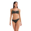 Arena Bandeau Bikini Solid Zweiteiler Dark Sage - Shocking Pink