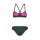 Arena Bandeau Bikini Solid Zweiteiler Dark Sage - Shocking Pink