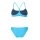 Arena Bandeau Bikini Solid Zweiteiler Turquoise - Yellow Star