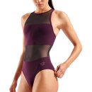 Arena Womens Mesh Panel Swimsuit Vent Back Bordeaux