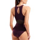 Arena Womens Mesh Panel Swimsuit Vent Back Bordeaux