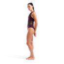 Arena Womens Mesh Panel Swimsuit Vent Back Bordeaux