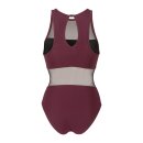Arena Womens Mesh Panel Swimsuit Vent Back Bordeaux